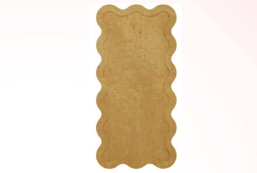 Scalloped wave-edge wooden backdrop panel
