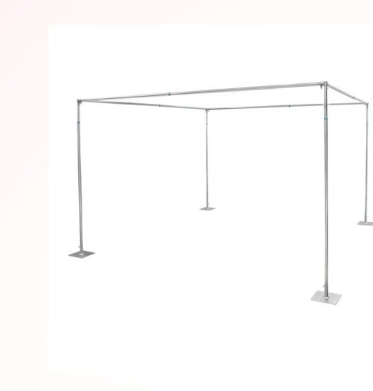 Silver metal mandap frame structure